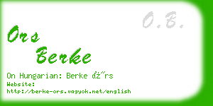 ors berke business card